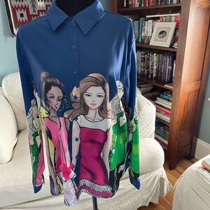 Beautiful Frank Lyman Satin Blouse. Sz XL. Excellent condition.